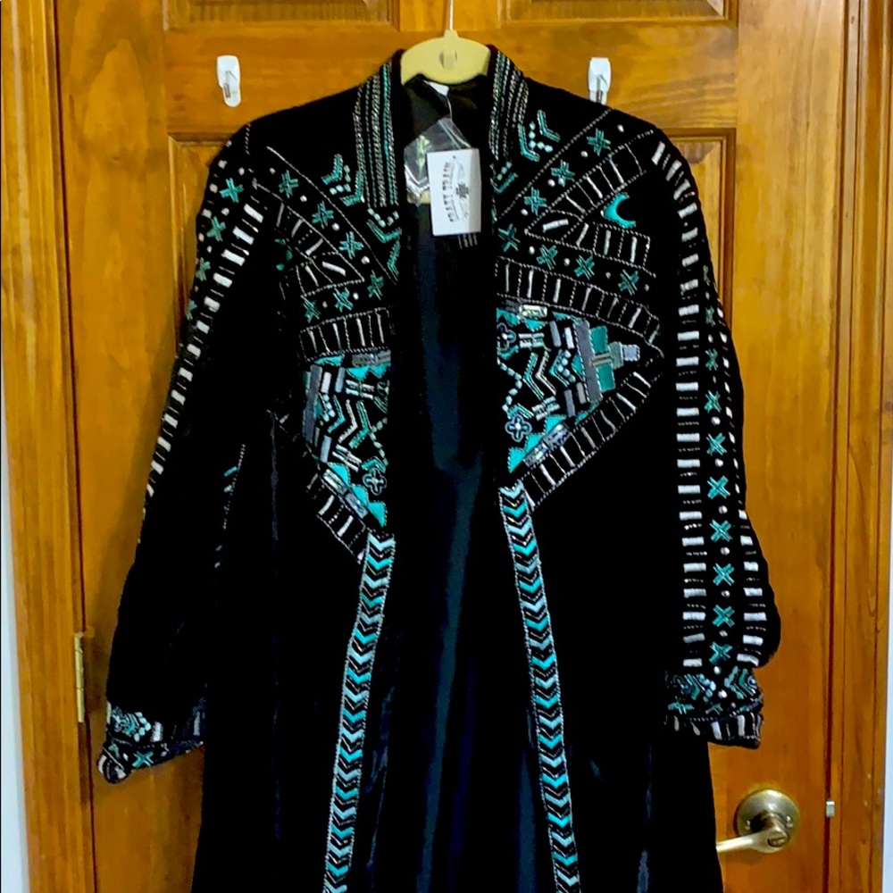 Crazy train velour duster NWT